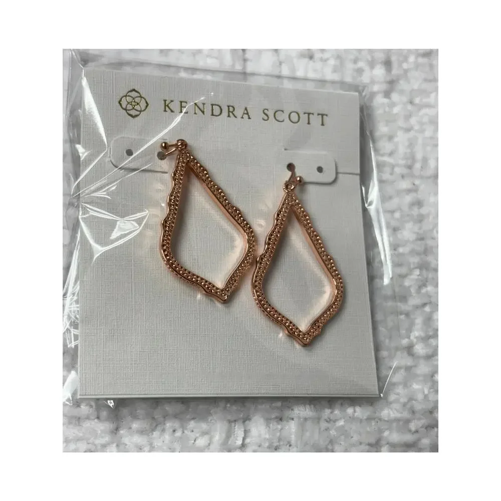 Kendra Scott Rose Gold Tone Dangle Earrings BRAND NEW #52006 - Picture 2 of 3